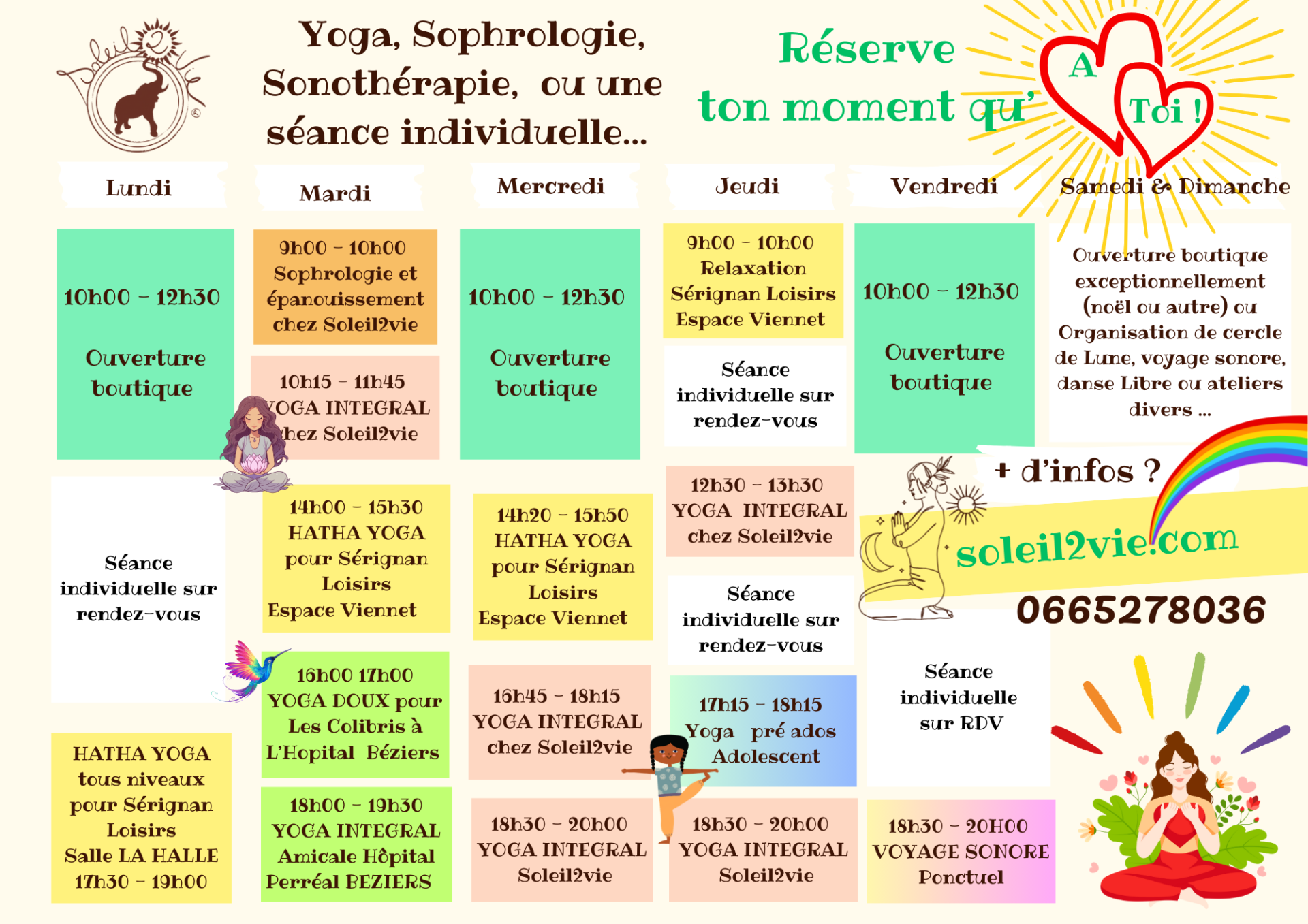Planning celine perez yoga serignan