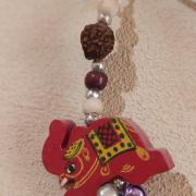 Porte clé Eléphant et perle de rudraksha 