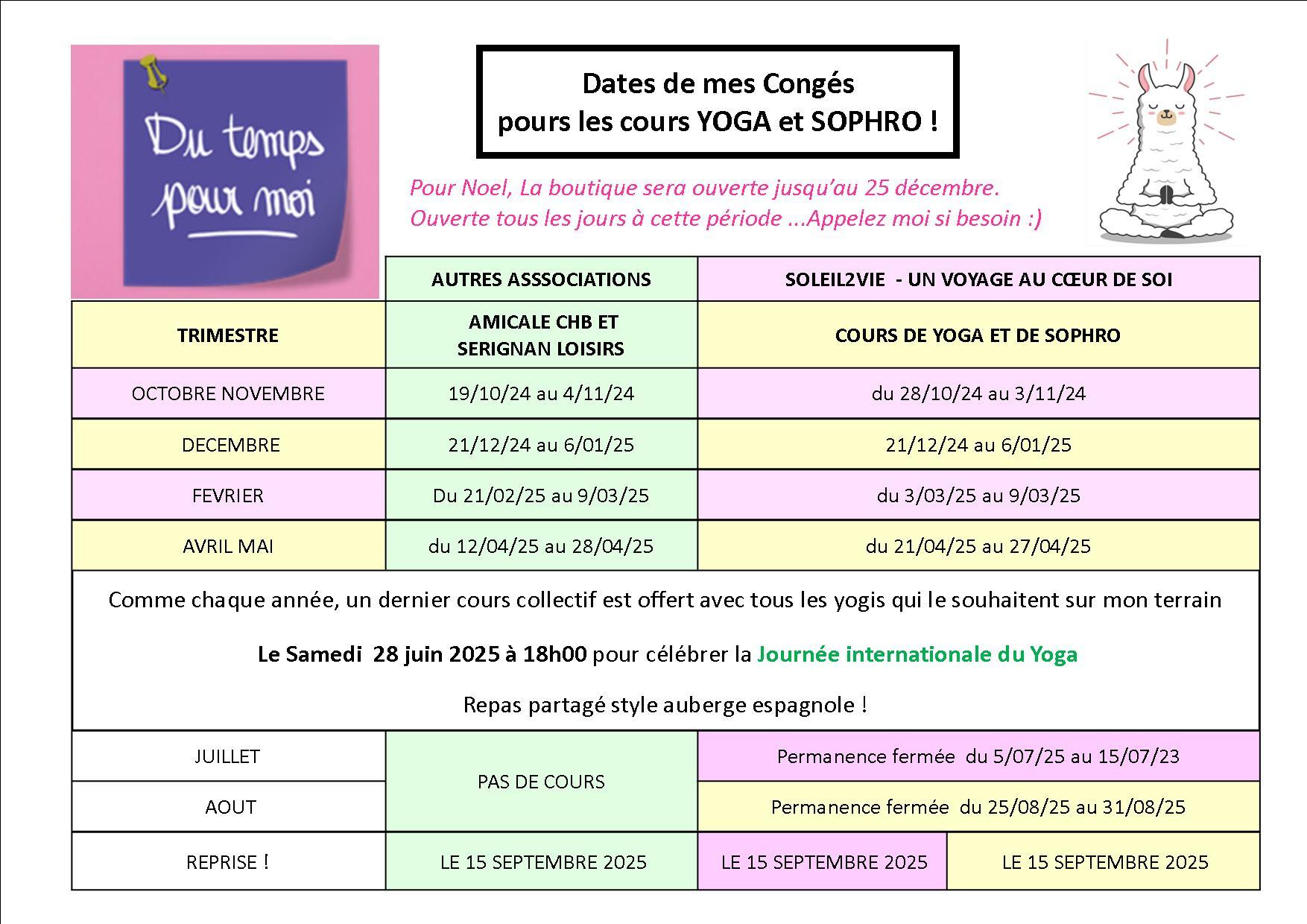 Vacances yoga et sophro