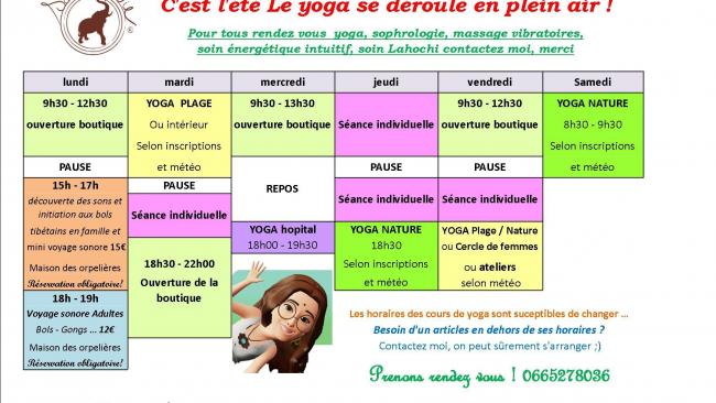Emploi du temps soleil2vie été 2023
